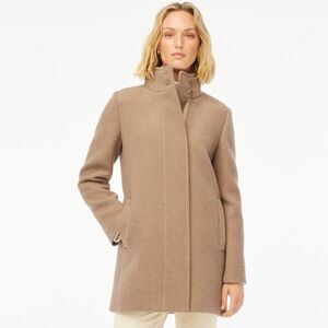 NWT J.Crew City Coat with button neck in Heather Mushroom size 10